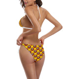 Daruma japanese wooden doll yellow background Sexy Bikinis Two-Piece Swimsuits