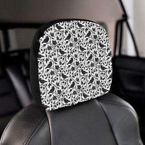 Crow dark floral pattern Car Headrest Cover