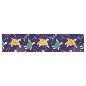 Colorful sea turtle pattern Table Runner