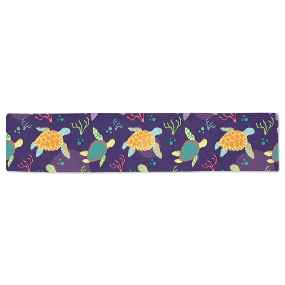 Colorful sea turtle pattern Table Runner