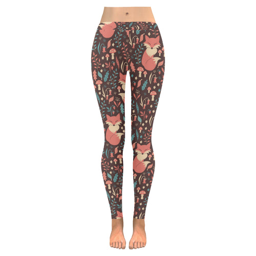 fox leaves mushroom pattern Women's Legging Fulfilled In US