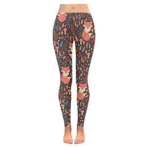 fox leaves mushroom pattern Women's Legging Fulfilled In US