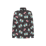 Camera Pattern Print Design 04 Women's Long Sleeve Polo Shirt