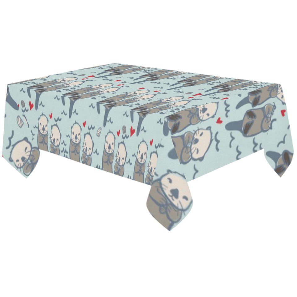 Lovely Sea Otter Pattern Tablecloth