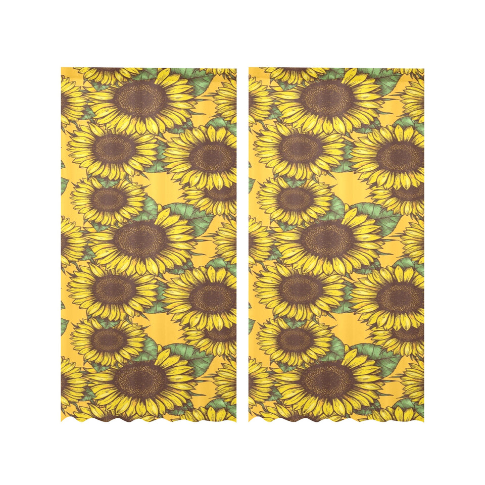 Sunflower pattern Gauze Curtain