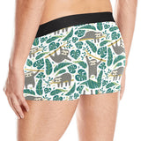 Cute sloths tropical palm leaves white background Men's All Over Print Boxer Briefs Men's Underwear