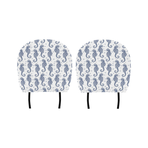Seahorse pattern background Car Headrest Cover