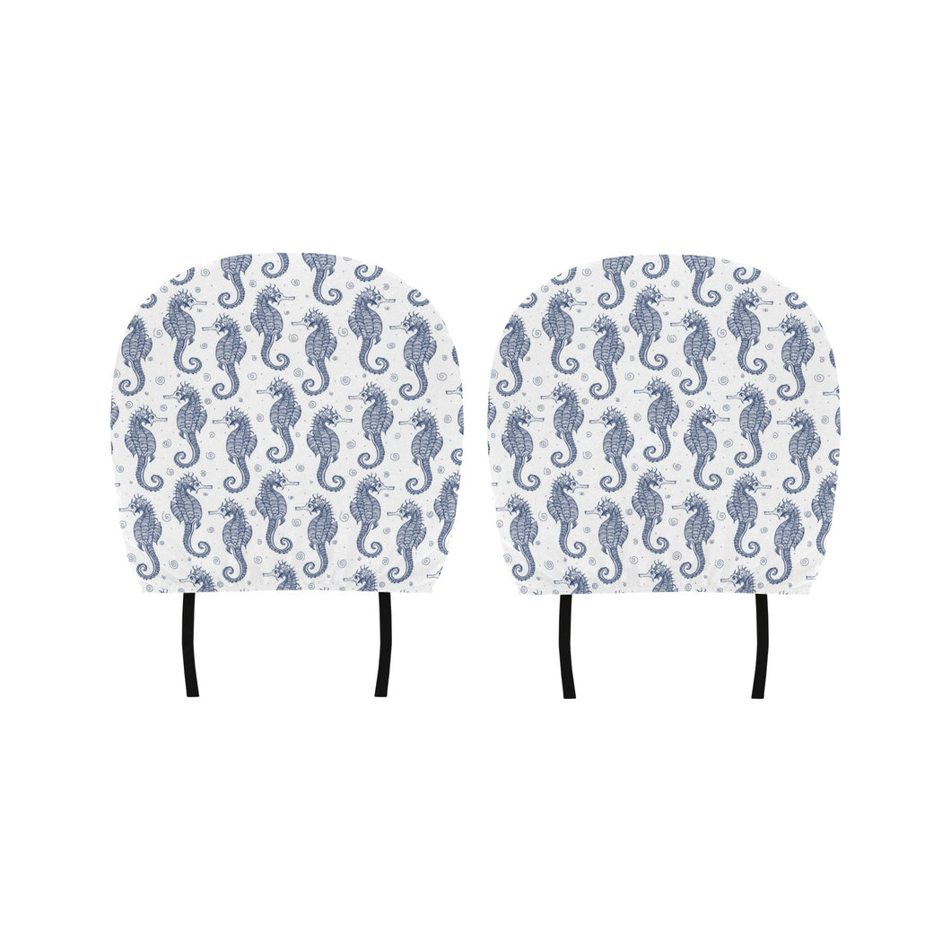 Seahorse pattern background Car Headrest Cover
