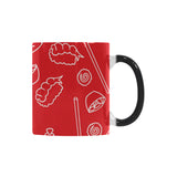 sushi pattern red background Morphing Mug Heat Changing Mug