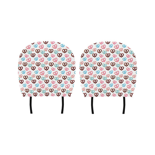 Pretzels Pattern Print Design 04 Car Headrest Cover