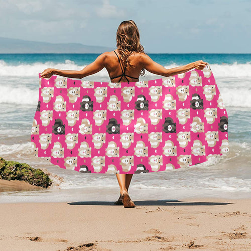 Guinea Pig Pattern Print Design 01 Beach Towel