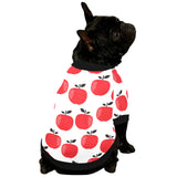 red apples white background All Over Print Pet Dog Round Neck Fuzzy Shirt