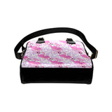 Pink flamingo flower pattern Shoulder Handbag