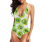 Watercolor kiwi pattern Women's One-Piece Swimsuit