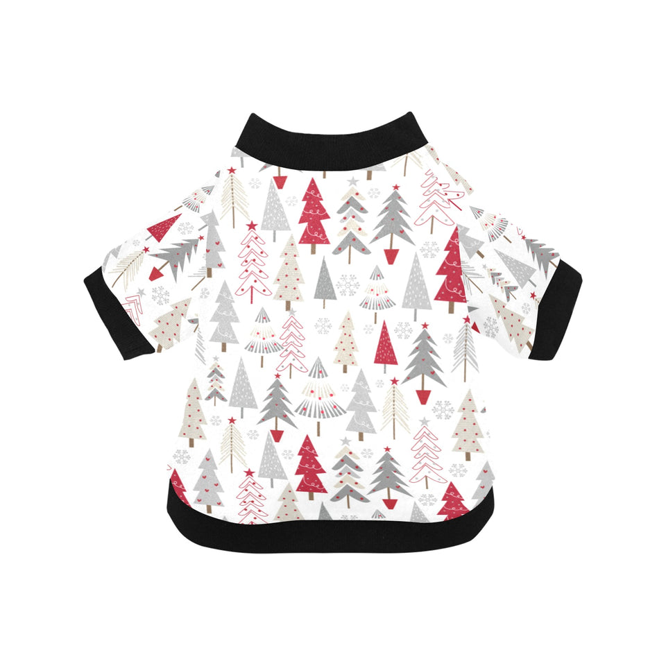 Cute Christmas tree pattern All Over Print Pet Dog Round Neck Fuzzy Shirt