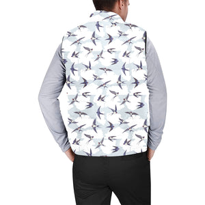 Swallow Pattern Print Design 05 Men's Padded Vest