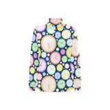 Colorful clock background Women's Long Sleeve Polo Shirt