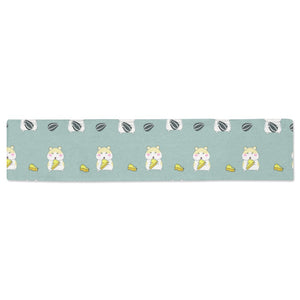 Cute hamster cheese pattern Table Runner