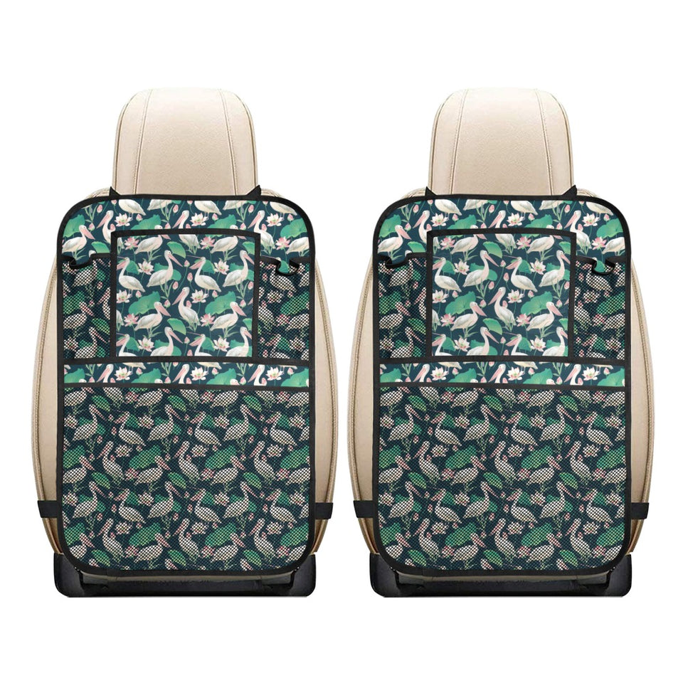 Pelican Pattern Print Design 03 Car Seat Back Organizer