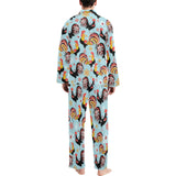 Rooster chicken cock snowfalke Men's Long Pajama Set