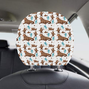 sea lion Seals jellyfish pattern Car Headrest Cover