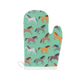 Colorful horses pattern Heat Resistant Oven Mitts