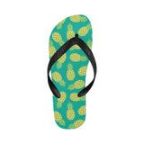 Pineapples pattern green background Unisex Flip Flops