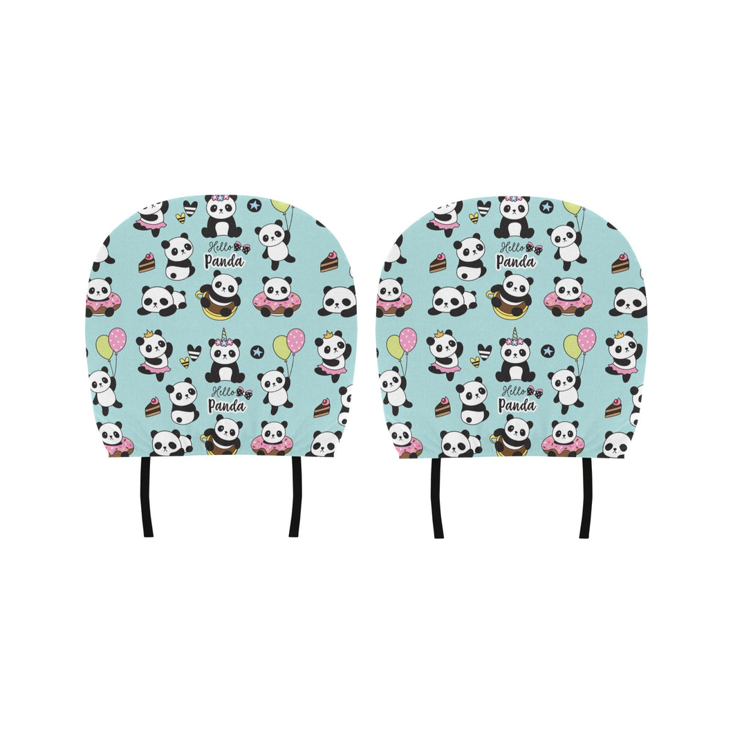 Cute baby panda pattern Car Headrest Cover