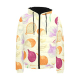 Onion garlic white red pattern Men's Padded Hooded Jacket
