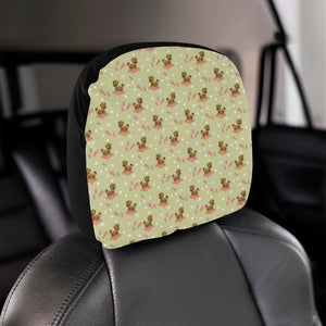 Yorkshire Terrier Pattern Print Design 01 Car Headrest Cover