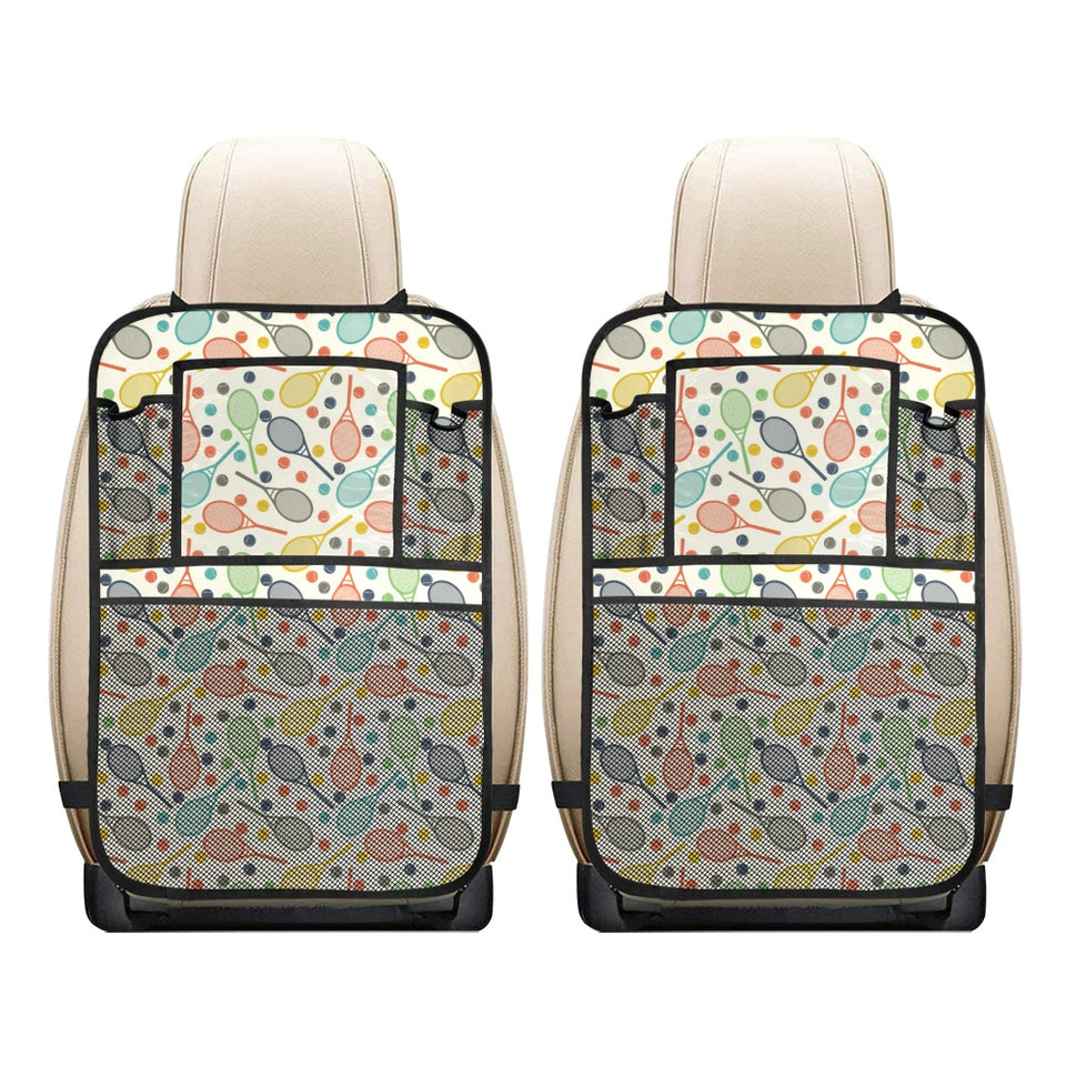 Tennis Pattern Print Design 03 Car Seat Back Organizer
