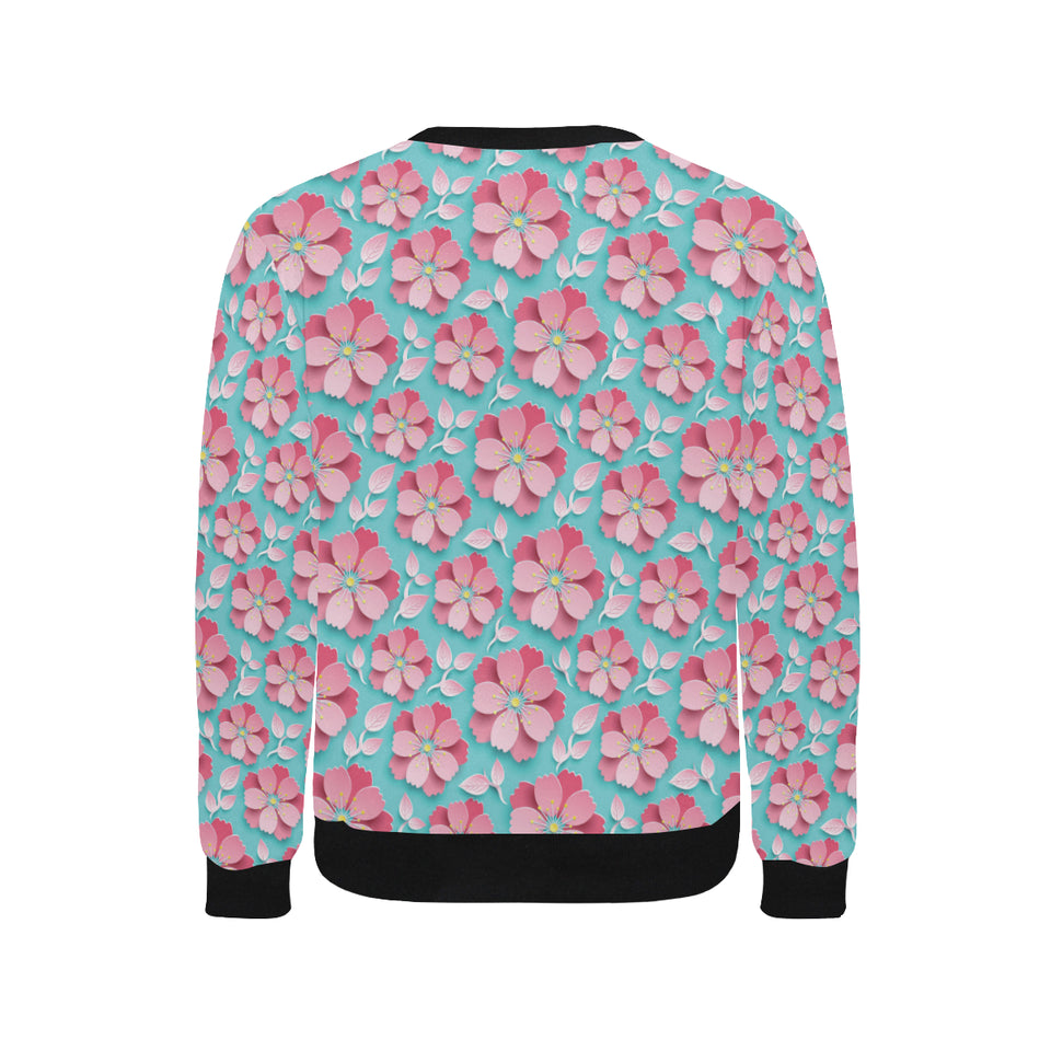 3D sakura cherry blossom pattern Men's Crew Neck Sweatshirt