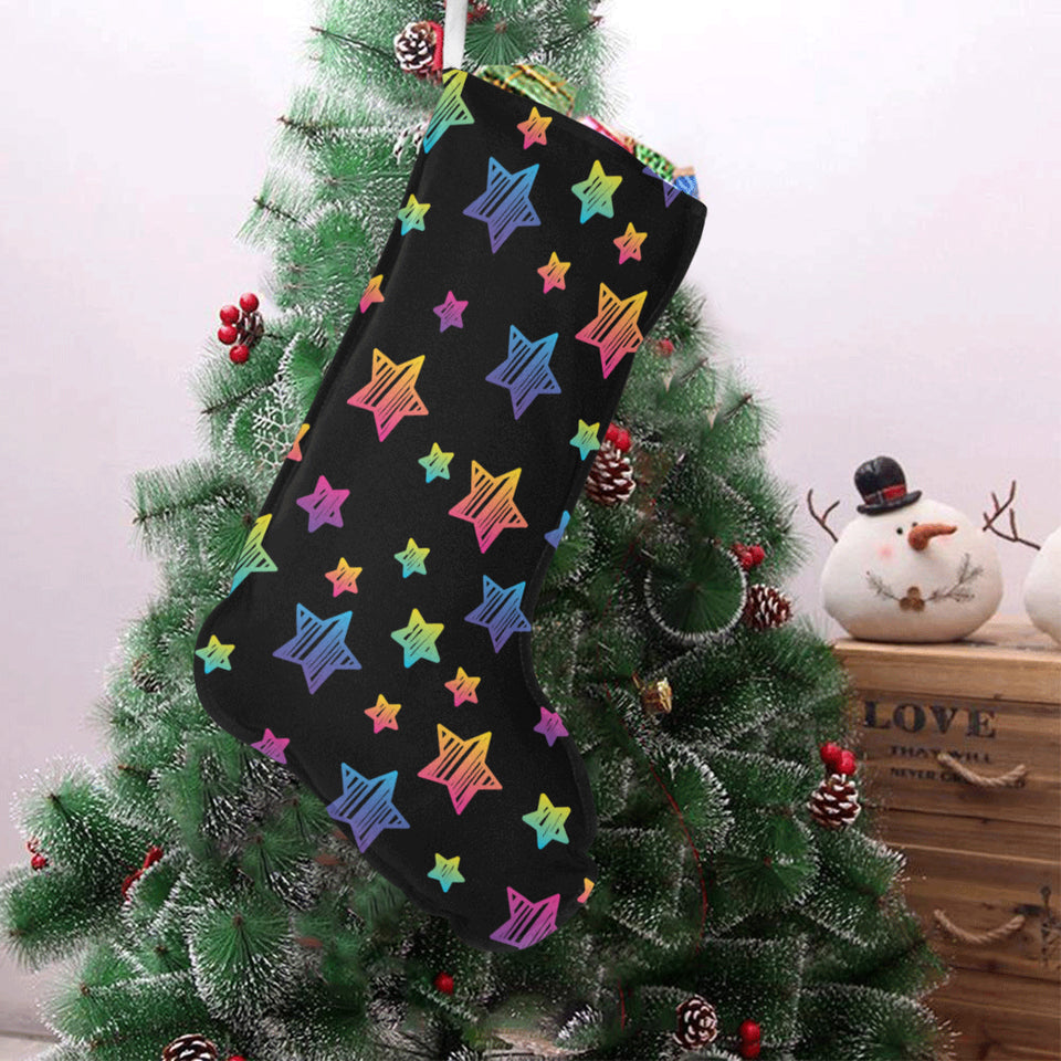 Colorful star pattern Christmas Stocking