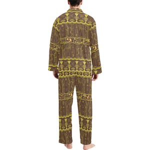 Egypt Hieroglyphics Pattern Print Design 03 Men's Long Pajama Set