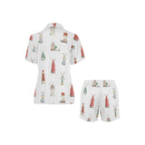 windmill design pattern Women's V-Neck Short Pajama Set