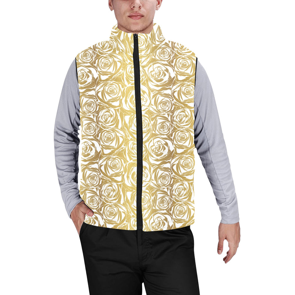 Rose Pattern Print Design 05 Men's Padded Vest