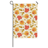 Maple leaf oak leaf acorns beige striped backgroun House Flag Garden Flag