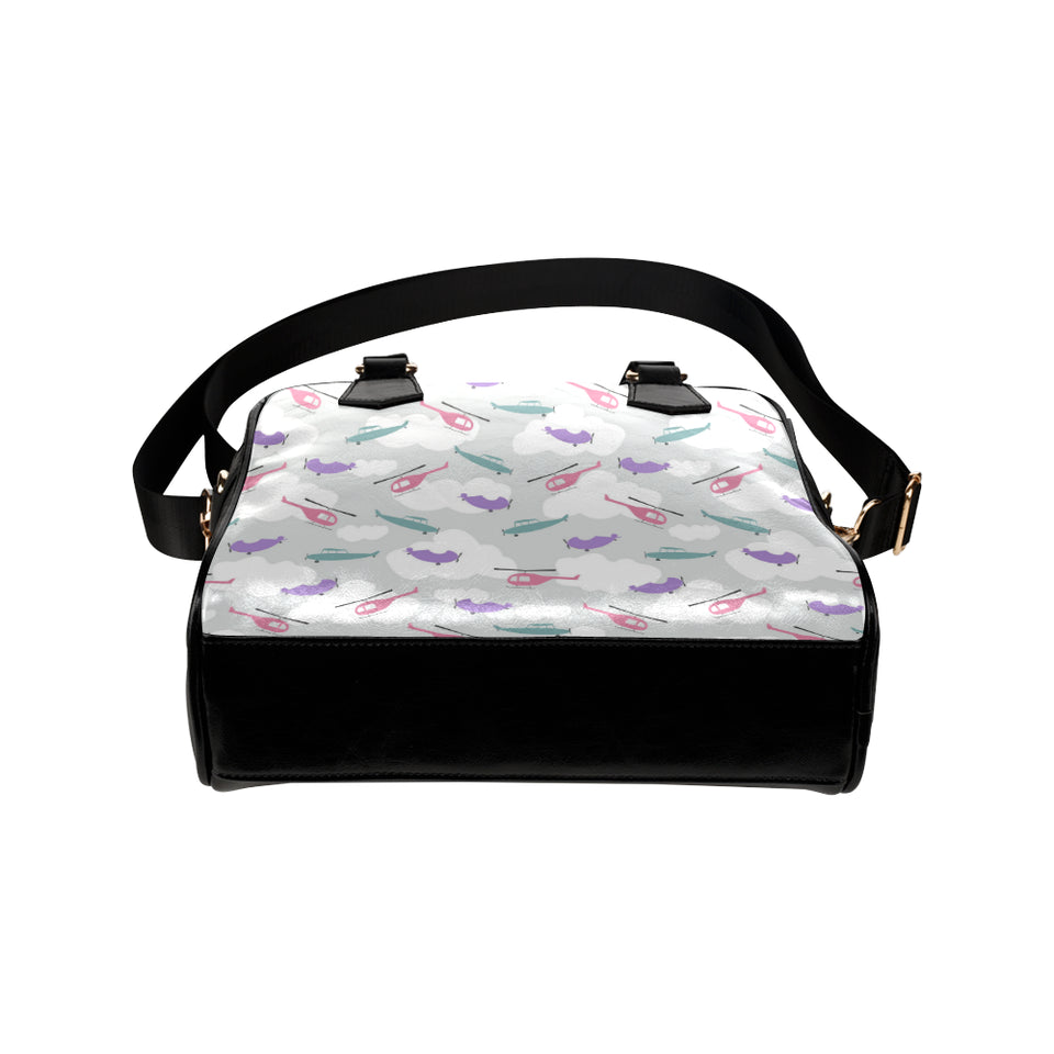 Helicopter plane pattern Shoulder Handbag