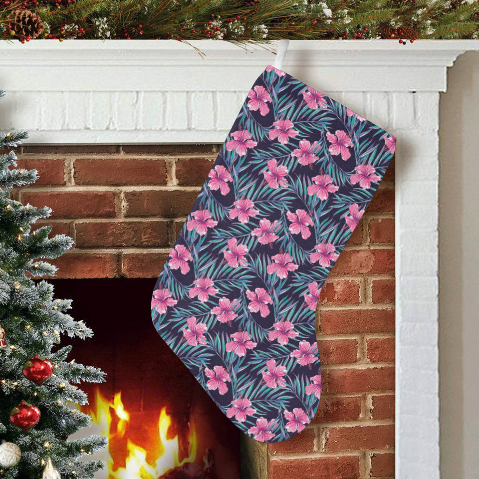Hibiscus Pattern Print Design 05 Christmas Stocking