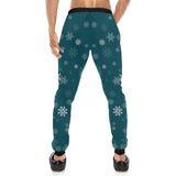 Snowflake pattern dark background Unisex Casual Sweatpants