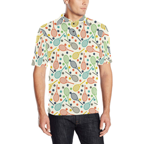 Tennis Pattern Print Design 03 Men's All Over Print Polo Shirt