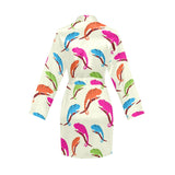 Colorful Chameleon lizard pattern Women's Long Sleeve Belted Night Robe