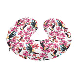 Toucan flower design pattern U-Shaped Travel Neck Pillow
