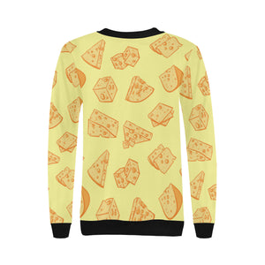 Cheese design pattern Women's Crew Neck Sweatshirt