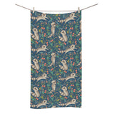 Raccoon tropical leaves pattern Bath Towel