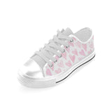 Watercolor pink heart pattern Men's Low Top Shoes White