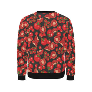 Tomato black background Men's Crew Neck Sweatshirt