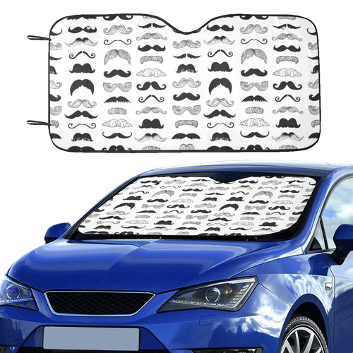 Mustache Beard Pattern Print Design 04 Car Sun Shade