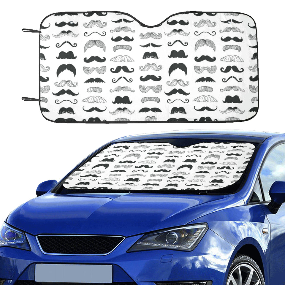 Mustache Beard Pattern Print Design 04 Car Sun Shade