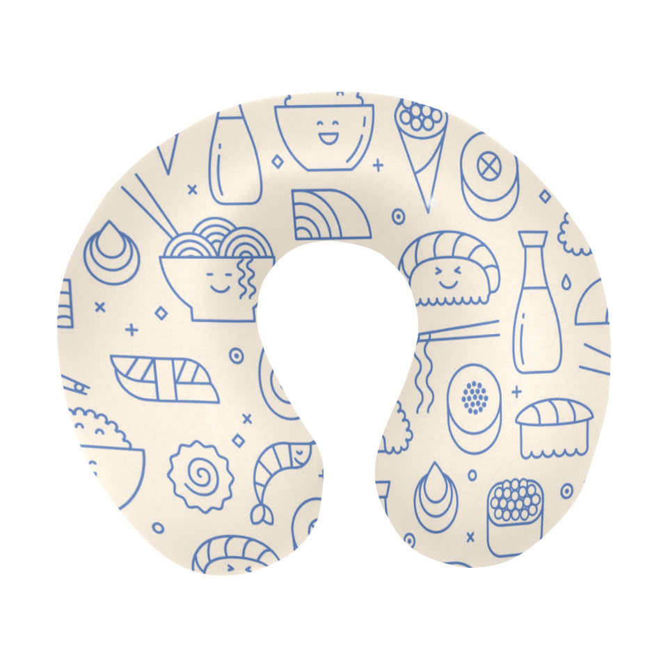 Cute sushi icon pattern U-Shaped Travel Neck Pillow
